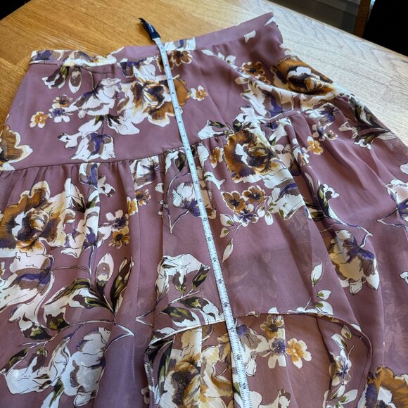 Promesa Mauve Floral Hi Low Skirt - Picture 8 of 9